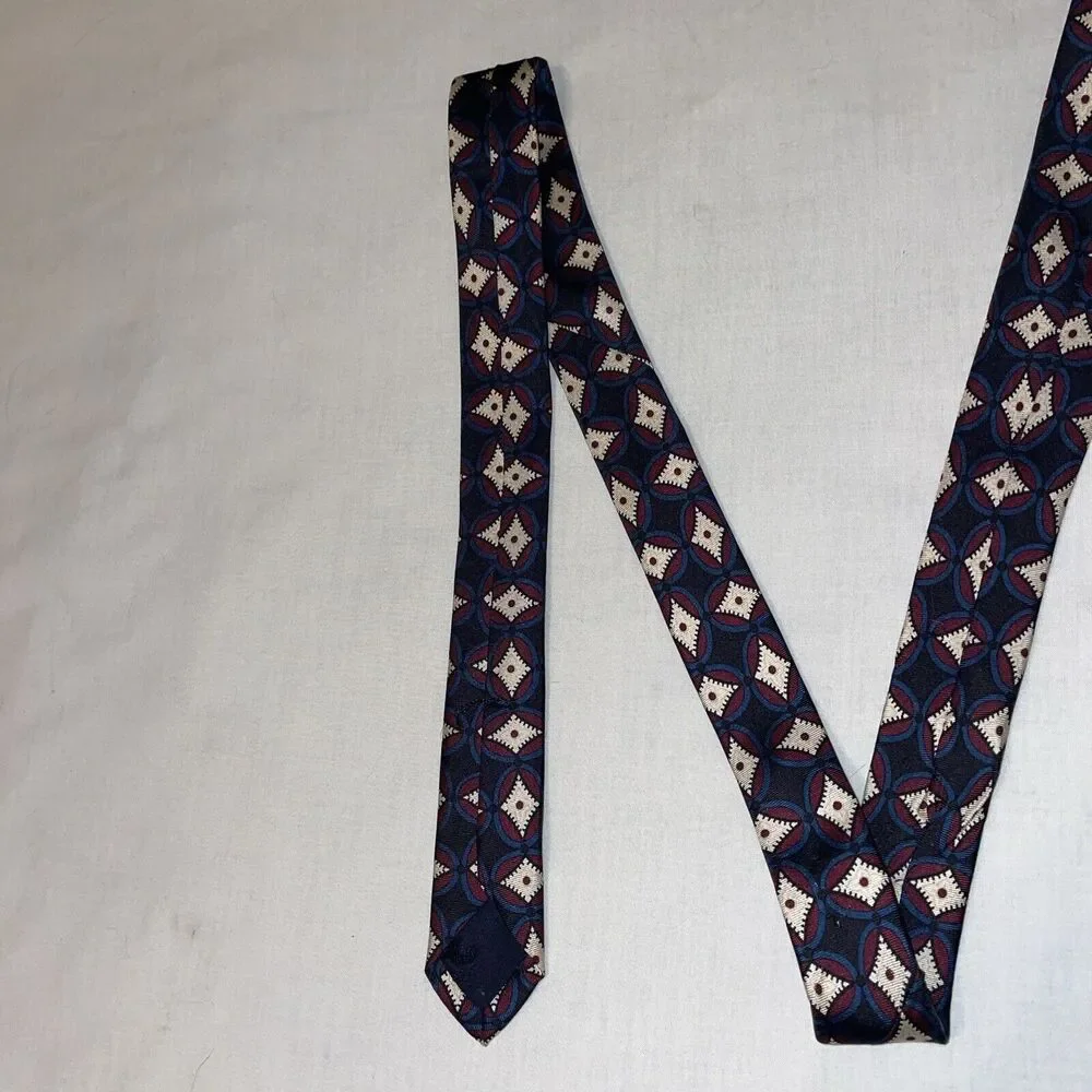 Brooks Brothers BFS Men’s Dress Tie Sz 57” Black Geometric Silk Business Formal